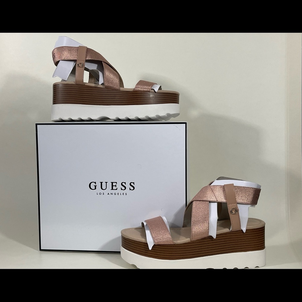platform look on the slightly sporty and all-out stylish Berty wedges by GUESS